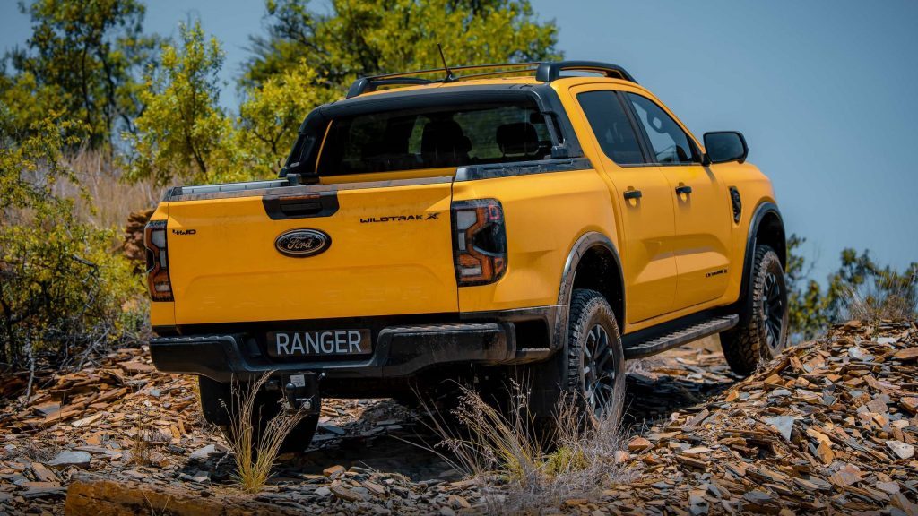 Ford Ranger Wildtrak X driving up rocky path