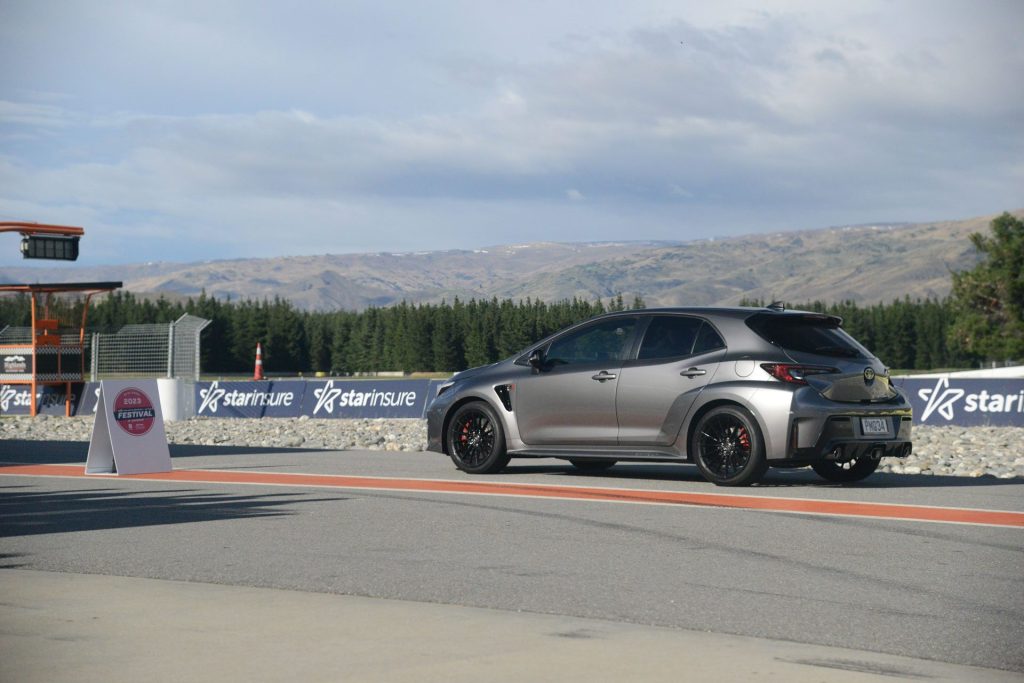 Toyota GR Corolla rear shot New Zealand Precious metal