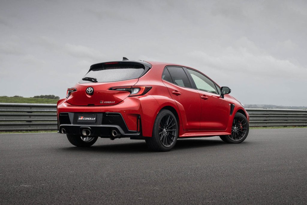 Toyota GR Corolla rear shot New Zealand Emotional Red