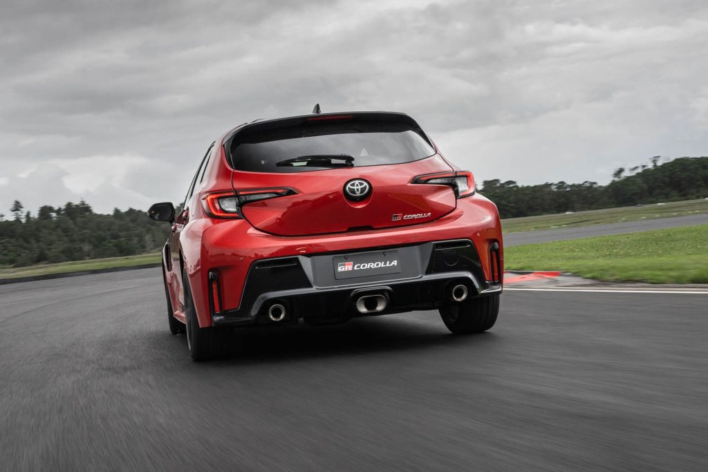 Toyota GR Corolla rear shot New Zealand Emotional Red