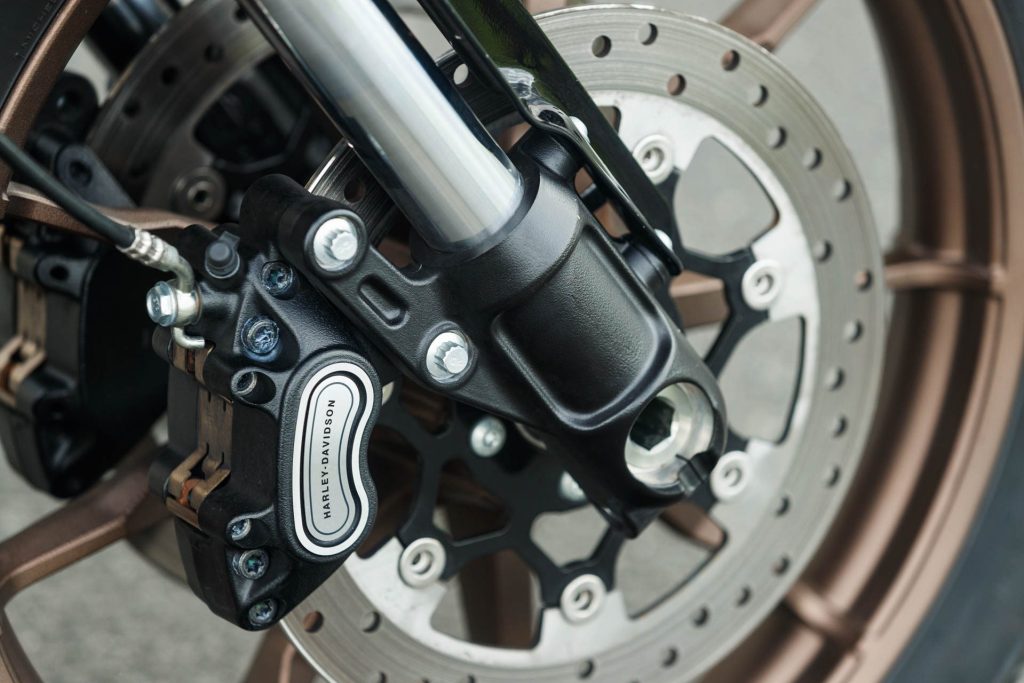Close up of the Harley-Davidson brake construction