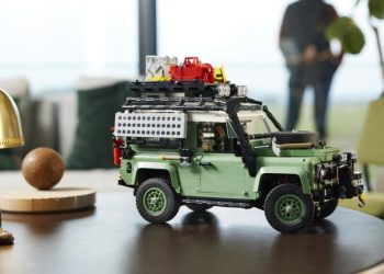 Lego Classic Land Rover Defender 90 on table side view