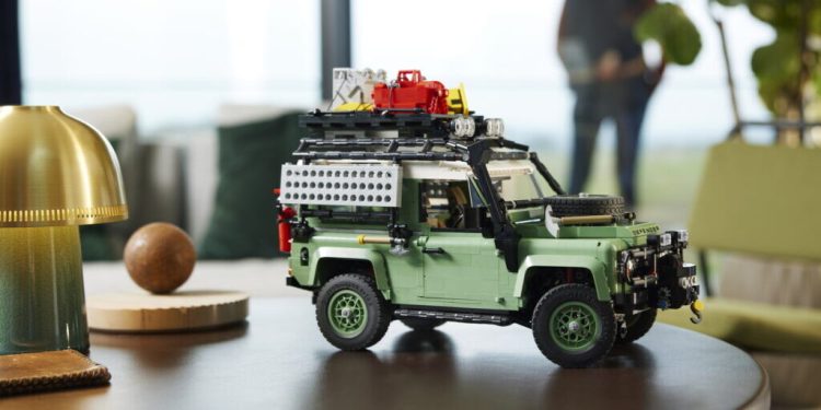 Lego Classic Land Rover Defender 90 on table side view