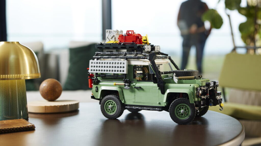 Lego Classic Land Rover Defender 90 on table side view