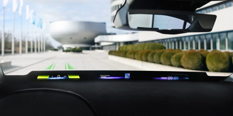 BMW Panoramic Vision head-up display on windscreen