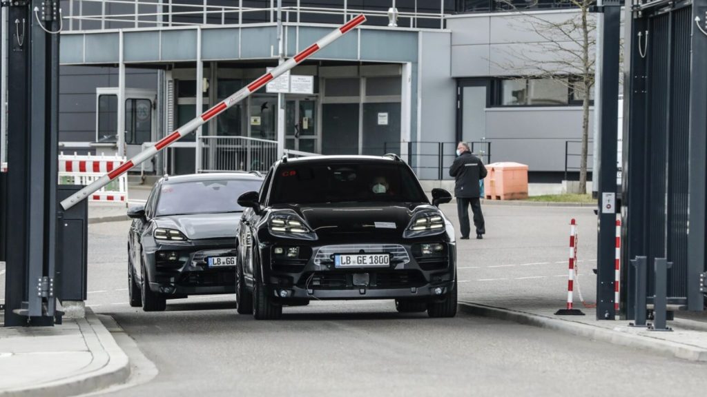 New fully electric Porsche Macan leaving factory