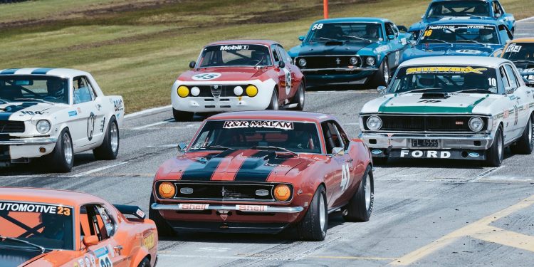 Grid of historic touring cars