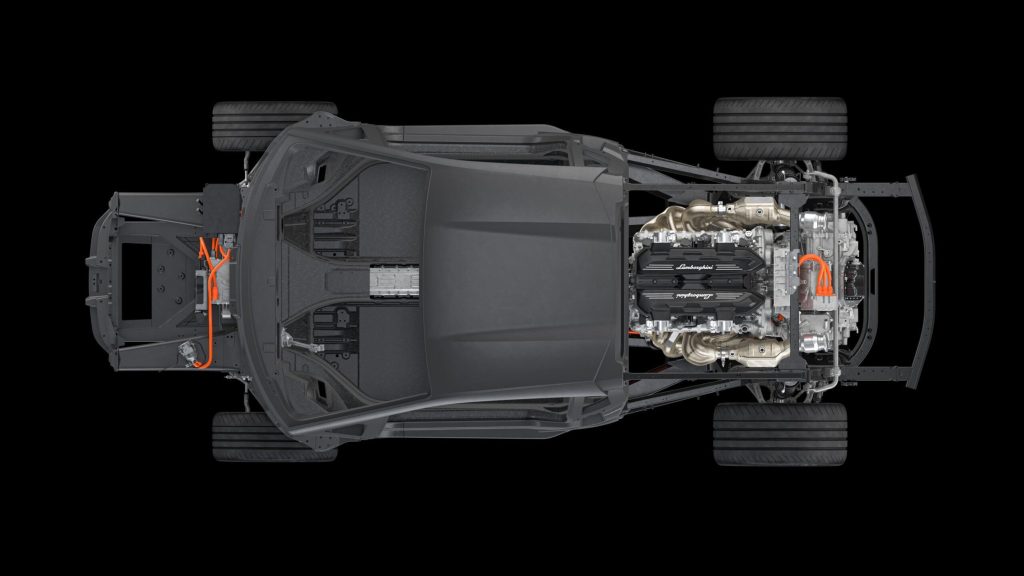 Lamborghini LB744 chassis top down view