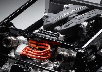 Lamborghini LB744 hybrid drivetrain V12