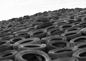 Stack of old tyres