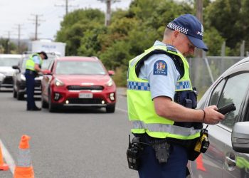 New Zealand Police conducting road side testing