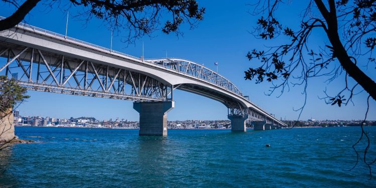 Auckland Harbour Bridge on sunny day