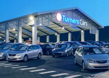 Turners car yard at night