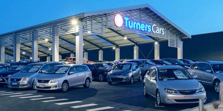 Turners car yard at night