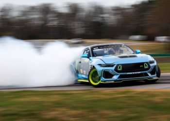 Vaughn Gittin Jr.'s 2024 Ford Mustang RTR Formula Drift car drifting