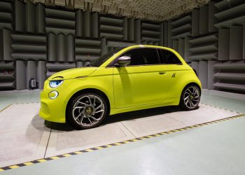 Abarth 500e in anechoic chamber