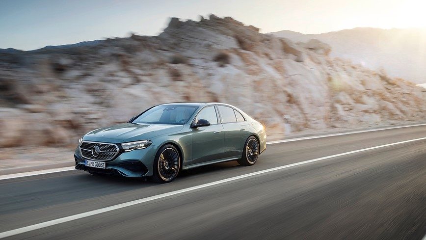 Mercedes-Benz E-Class driving on road