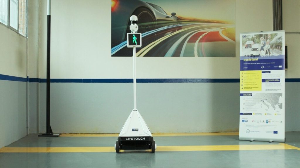 Skoda pedestrian crossing robot