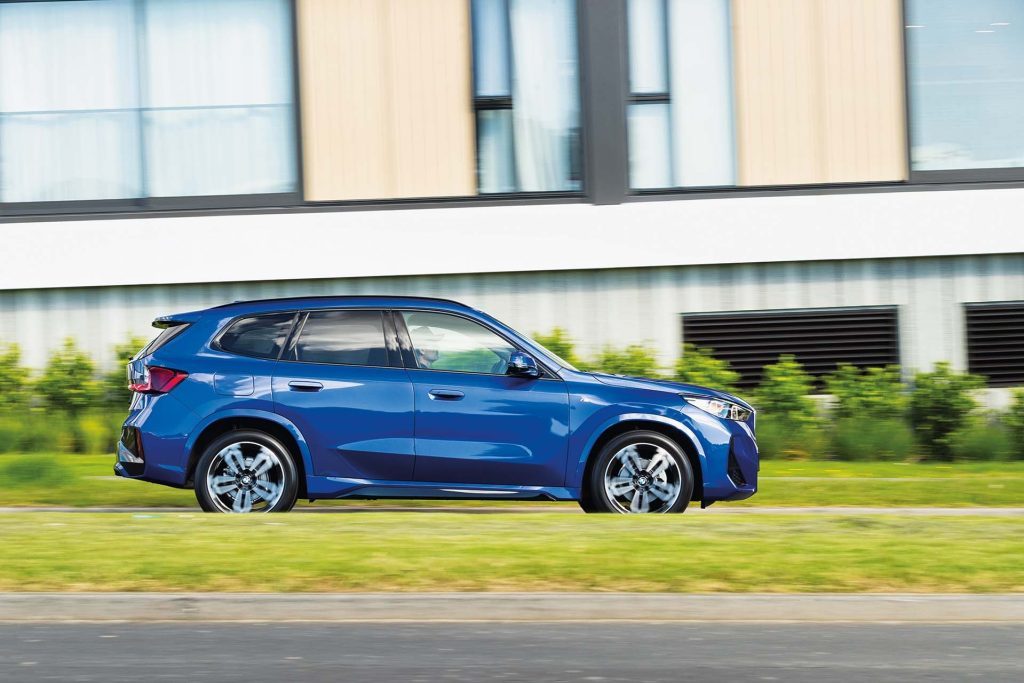 Flyby shot of the new BMW X1