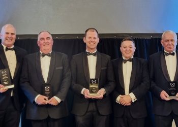 Blackwells Mazda team celebrating 2022 Dealer of the Year win