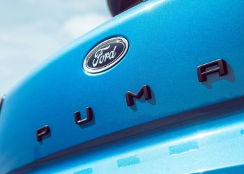 Ford Puma rear badge close up view
