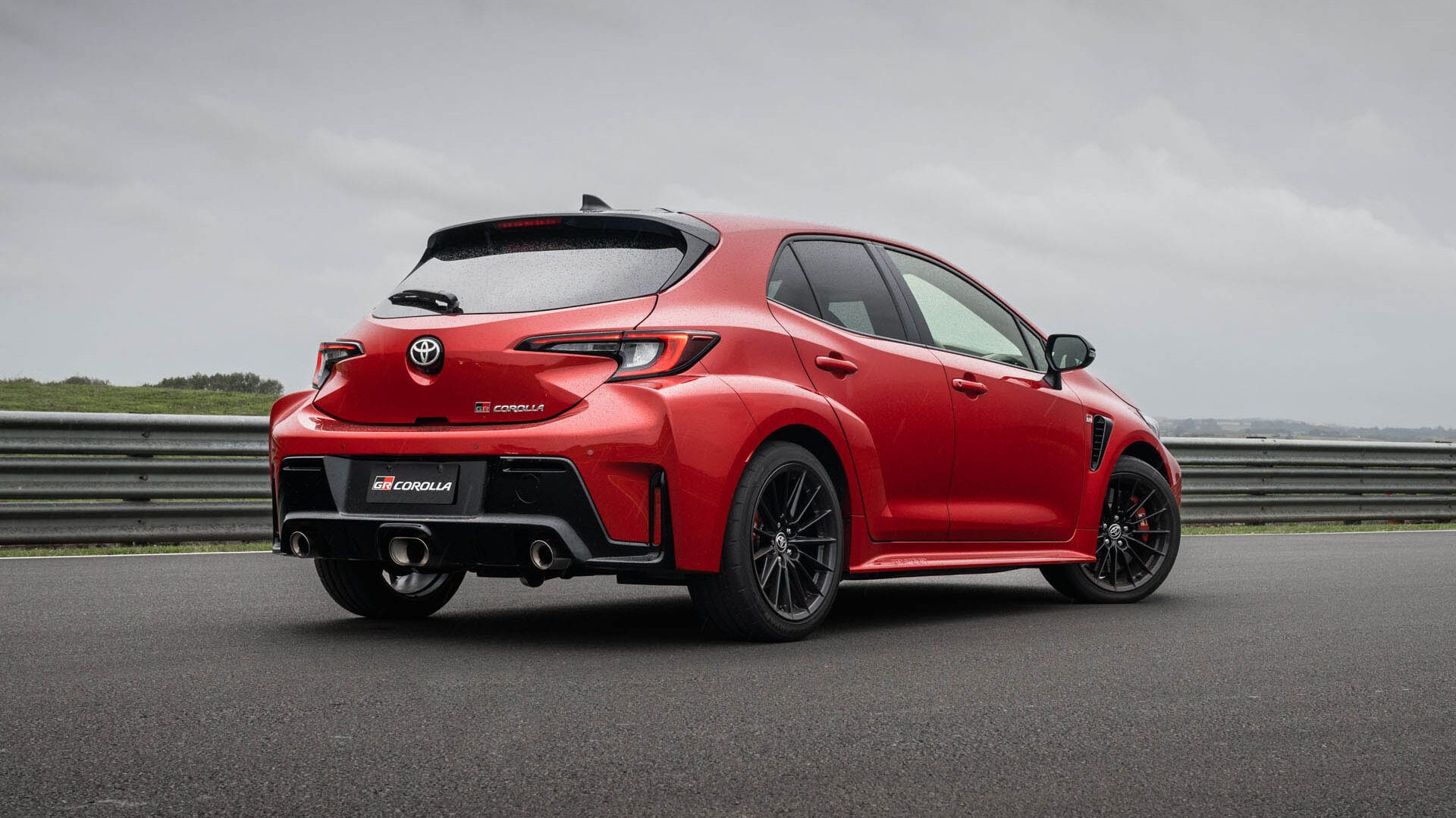 Toyota GR Corolla rear three-quarter view