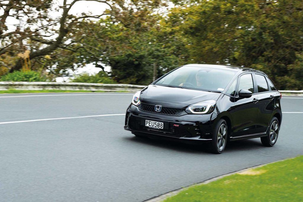 The new Honda Jazz e:HEV RS taking a corner