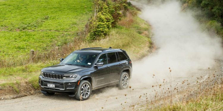 Black Jeep Overland tackles a gravel corner