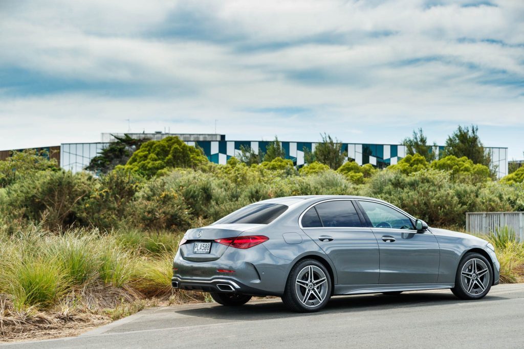 Rear shot of the Mercedes-Benz C 350e