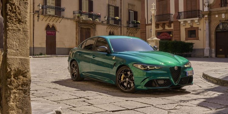 Alfa Romeo Giulia Quadrifoglio 100th Anniversario front three quarter view