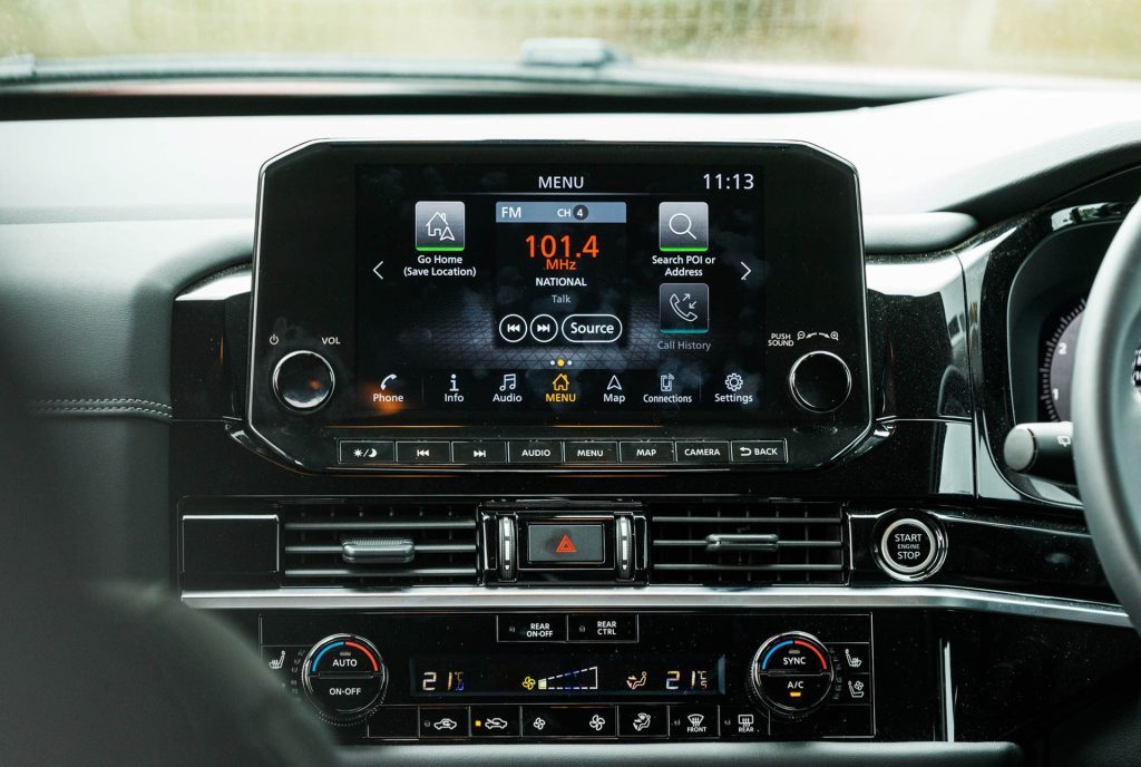 Infotainment system of the new Nissan Pathfinder