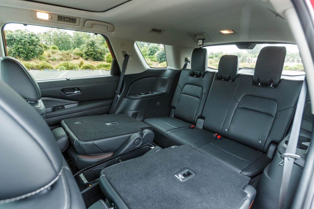 Nissan Pathfinder's middle seats folded down with rear seats up
