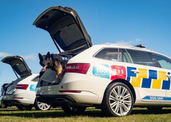 New Zealand Police Skoda Superb Dog Unit with boot open