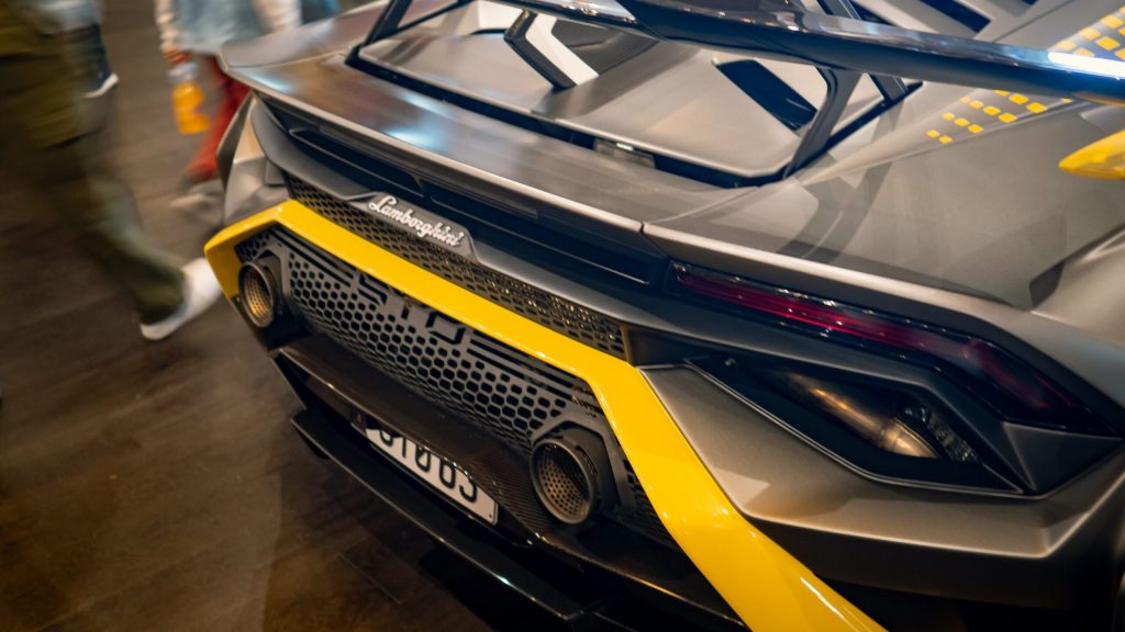 Lamborghini Huracan STO rear detail view at Ellerslie Car Show