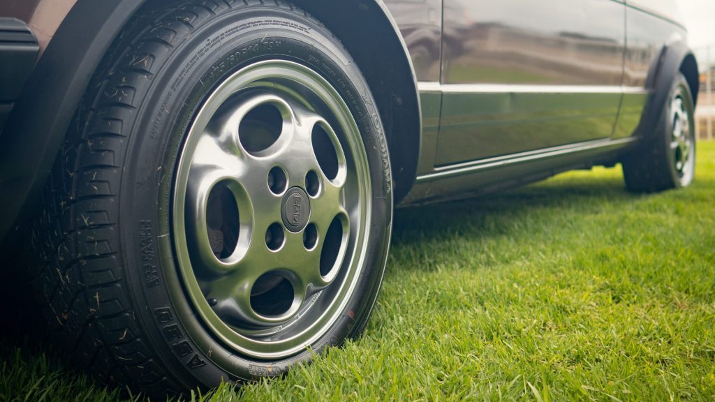 Volkswagen Golf Mk. 1 wheel close up at Ellerslie Car Show