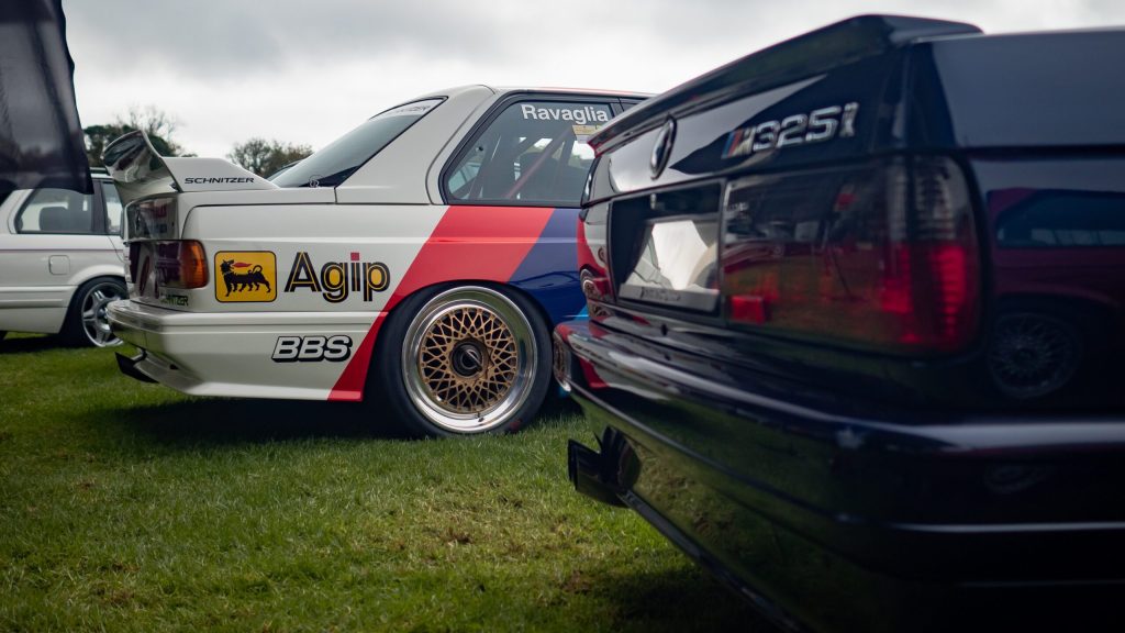 BMW M3 (E30) Group A rear quarter at Ellerslie Car Show