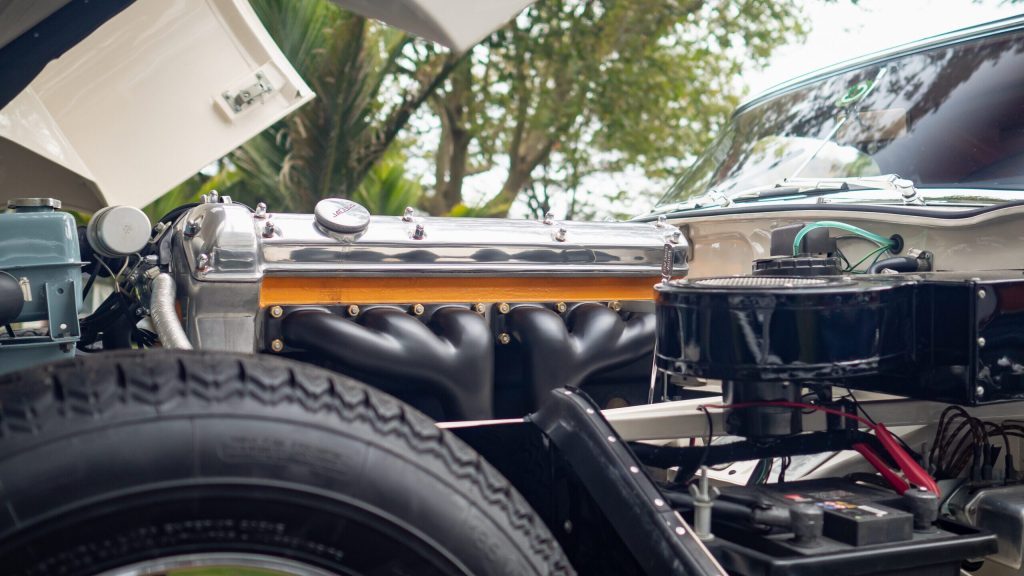 Jaguar E-Type engine at Ellerslie Car Show