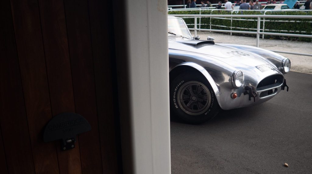 Shelby Cobra FIA 289 behind wall at Ellerslie Car Show