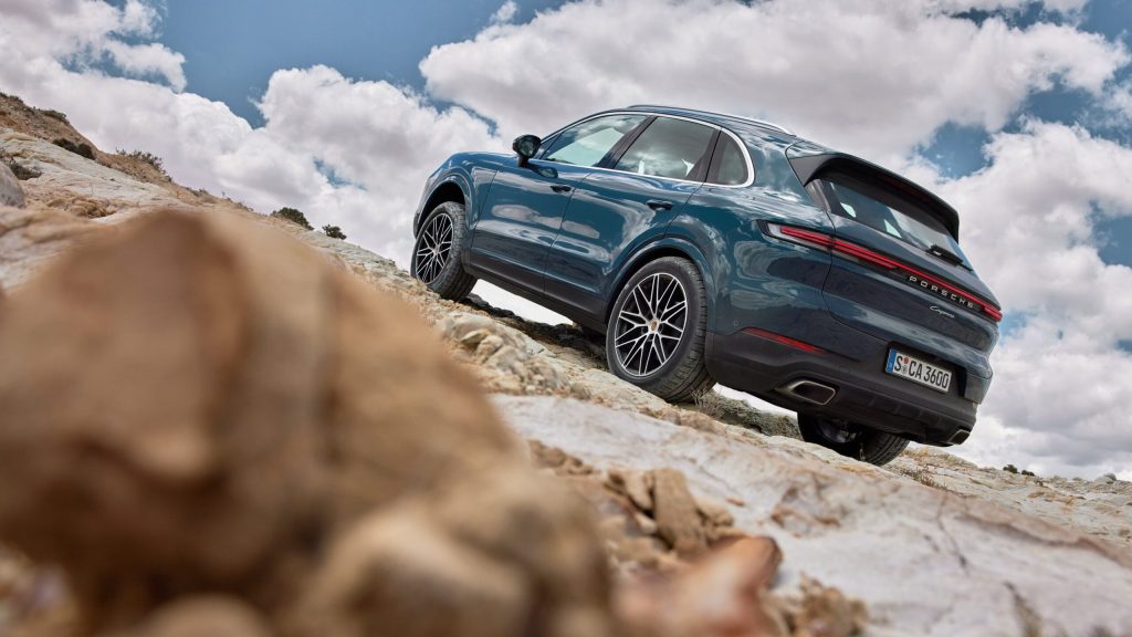 2024 Porsche Cayenne parked on dirt