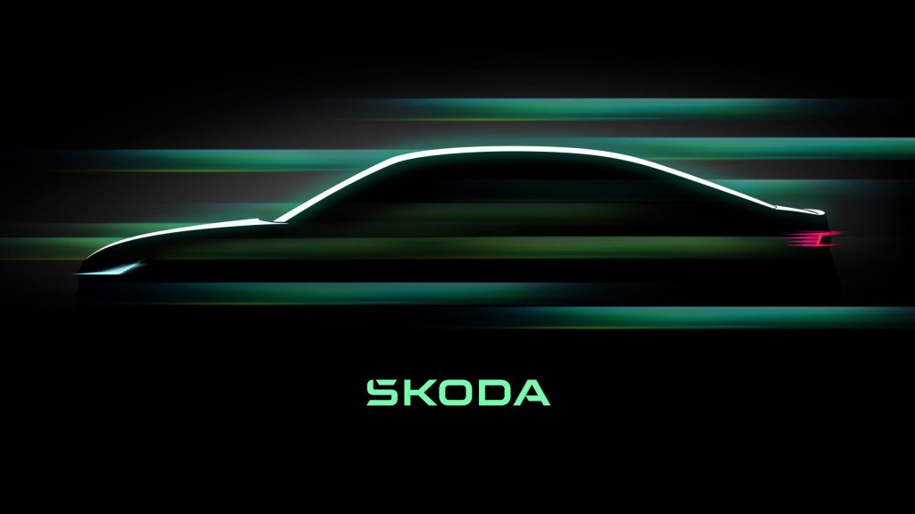 Next-generation Skoda Superb hatchback silhouette