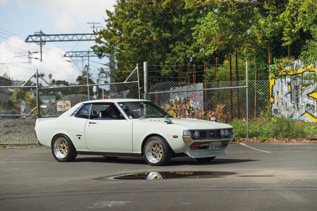 The classic 1975 Toyota Celica GTV, staunchly parked