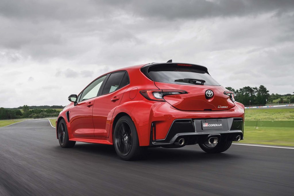 Rolling shot of the Toyota GR Corolla