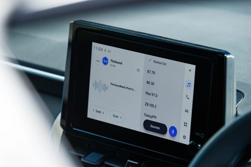 Toyota's eight inch touch screen infotainment system