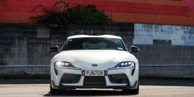 Front end of the white GR Supra