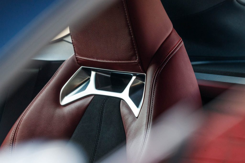 Red leather seat in the Toyota GR Supra