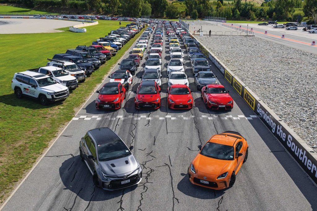 The entire car lineup, at the Toyota GR Festival