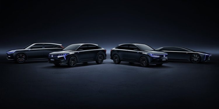 Four Honda EV concepts in line