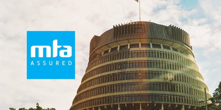 New Zealand Parliament with Motor Trade Association (MTA) logo