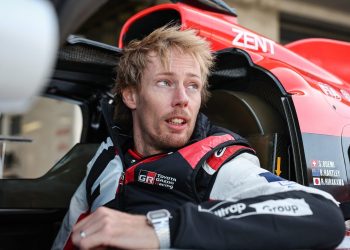 Brendon Hartley sitting in WEC Hypercar