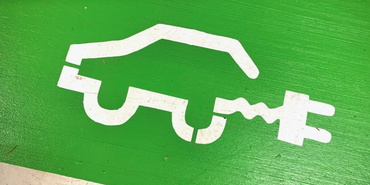 Electric car charging sign